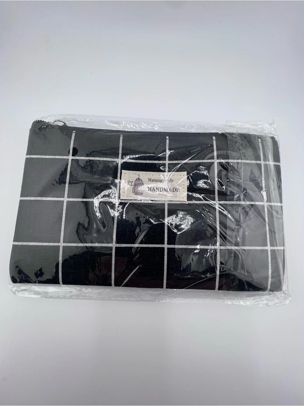 0098: Set of 4 Canvas Cosmetic Pouch Set - Gray, Black, Navy, Light Gray